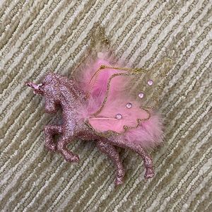 Sparkly Pink Unicorn Christmas Ornament